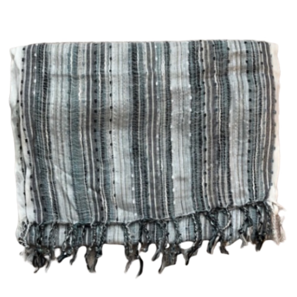 Blue/Silver/Grey Striped Scarf/Wrap